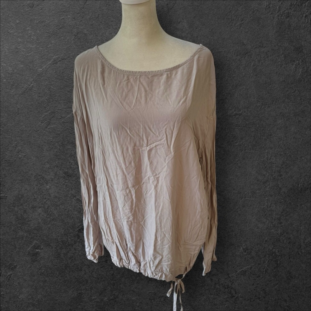Michael stars Size Medium Long‎ Sleeve Beige Top Womens With Tie Waist